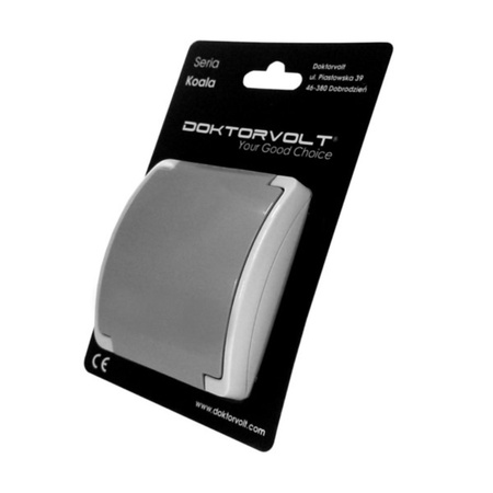 Aufputzsteckdosen IP44 Schuko Steckdose + Klappdeckel grau/anthrazit 181-08-DRV