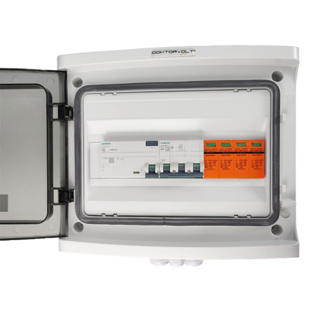 Doktorvolt Solar Anschlusskasten Photovoltaik AC SIEMENS 3P B25A 25A 300mA Überspannungsschutz T2 DV-0751-FOT