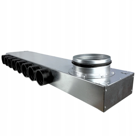 Lüftungsverteiler Verteilerkasten 8x75 Ø160 Wohnraumlüftung Luftverteiler E-KRRR-8x75/160-OC