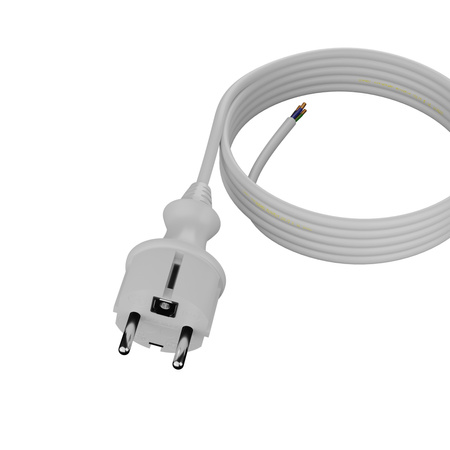 Anschlusskabel 4m IP44 mit geradem Stecker 250V 16A 3x1 mm² H05VV-F PP-40H Weiß W-98375