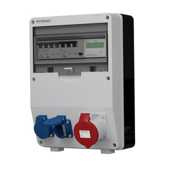 Stromverteiler TD-S/FI 32A 2x230V Drehstromzähler MID Doktorvolt® DV-9092-D