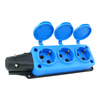Steckdosenleiste Mehrfachsteckdose 3-fach Aussen Schuko blau 3101-308-0900