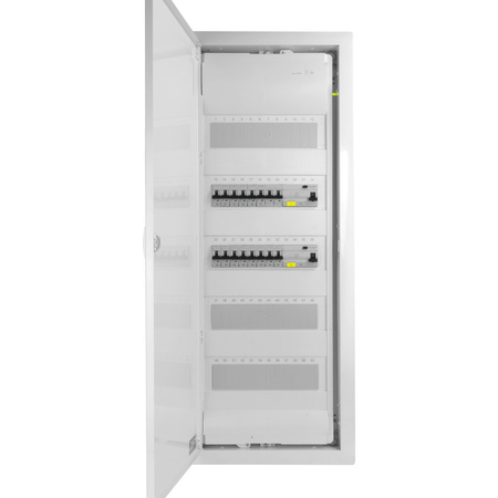 Sicherungskasten Unterputz Verteilerkasten 5-reihig 60 Module 14xMCB 2xRCCB VDE Unterverteilung verdrahtet Verteilerschrank mit Sicherungen 880,50x348x94,5mm Hager Hohlwand Verteiler Abzweigklemmen Doktorvolt  DV-6272-PT