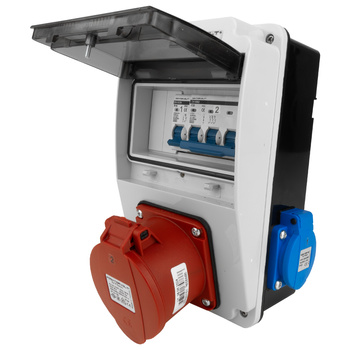 Wandverteiler XS-S 32A 2x230V IP44 Stromverteiler Komplett Verdrahtet Doktorvolt DV-5077-F