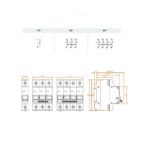 GACIA Hauptschalter Trennschalter Leistungstrenner DL 4P 63A