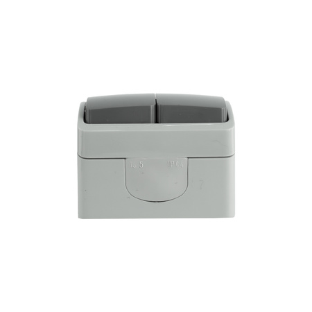Wandschalter Doppelschalter Lichtschalter Ausschalter IP44 grau/anthrazit 152-08 DV 152-08-DRV