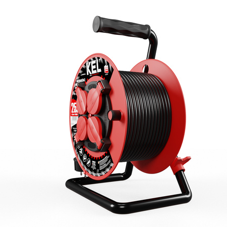 Kabeltrommel 25m 4× 230 V Schuko 3×1,5 H05RR-F Professional Line W-97381