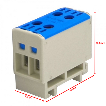 Hauptleitungsklemme Anschlussklemme ETB 16/1x2 Al/Cu Universalklemme Elektroinstallation 4 Löcher Elektro Becov UK2016.12