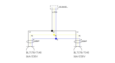 Energiewürfel Stromverteiler mDV 2x230V/16A für Druckluft ∅8mm Doktorvolt DV-2749-D