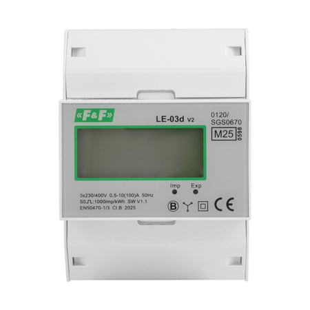 3-Phasen Stromzähler MID Drehstromzähler Zähler LE-03d F&F LE-03D