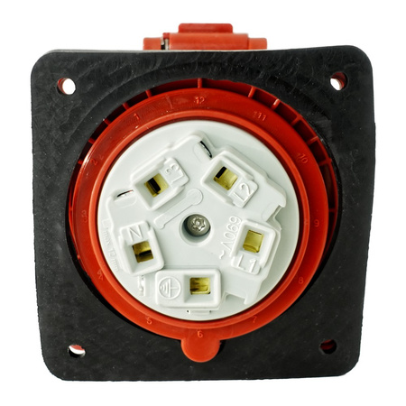 Einbausteckdose CEE Kraftstrom Steckdose schräg 400V 32A 5P 83x90 mm VDE TP Electric 3107-309-1600