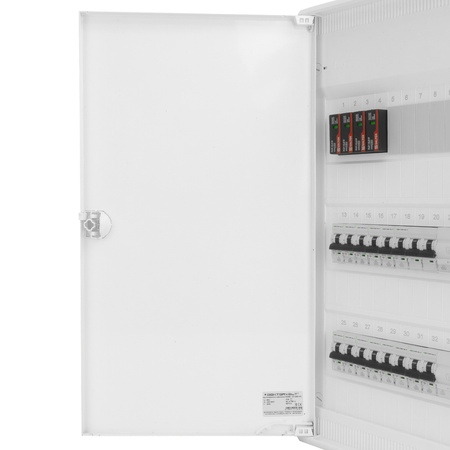 Sicherungskasten Aufputz Verteilerkasten 3-reihig 36 Module 14xMCB 2xRCCB VDE Saltek Überspannungsschutz verdrahtet Verteilerschrank mit Sicherungen 515x305x96,5mm Hager Hohlwand Verteiler Abzweigklemmen Doktorvolt  DV-6340-NT