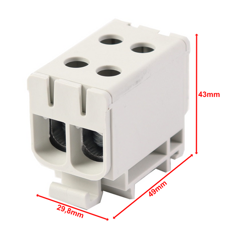 Hauptleitungsklemme Anschlussklemme ETB 50/1x2 Al/Cu Universalklemme elektroinstallation 4 Löcher Elektro Becov UK2050.21