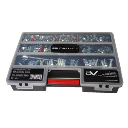 Schlauchschellen Set mit flexiblem Steckschlüssel 417 Teile verzinkt Schlauchklemmen in 11 Größen DV-0195