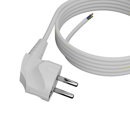 Anschlusskabel 4m mit Winkelstecker Uni-Schuko 250V 16A 3x0,75 mm² OMY PP-50 Weiß W-97159