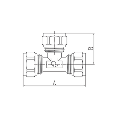 Installationsverbinder Klemmanschluss 16x16x16 Diamond dreifach für Mehrschichtrohre T-Stück FTN-009.16X16X16.T-3