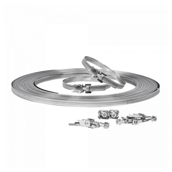 Bradas Schlauchschellen W2 aus Edelstahl 30m Band einstellbar mit 50 Befestigungselementen für Befestigung von Schläuchen OACW2 30/9 CARTBOX
