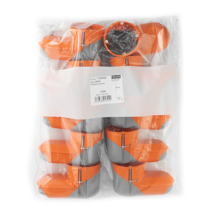 F-tronic Unterputzdose 10 Stück Elektronikdose winddicht Hohlwanddose 68 mm orange VDE 735 E5000