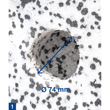 F-tronic TF-1 Installationshülse für gedämmte Fassaden Thermofix für Installation von Ø68mm Unterputzdosen in WDVS Dämmstoffe EPS blau 1 Stück 7810051