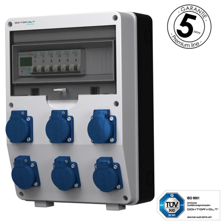 Stromverteiler pTD-S 6x230V 1P Stromzähler SIEMENS und MENNEKES Doktorvolt DV-4814-D