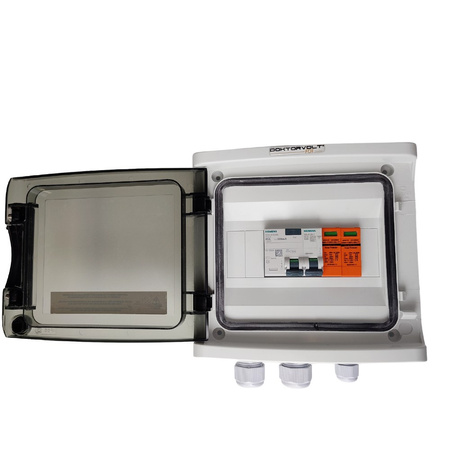 Doktorvolt Solar Anschlusskasten Photovoltaik AC SIEMENS 1P C20A 25A 300mA Überspannungsschutz T1 T2 DV-0720-FOT