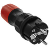 Zerlegbarer gerader Stecker WT-54 IP54 2P+E 16A 250V Uni-Schuko schwarz-rot W-97977