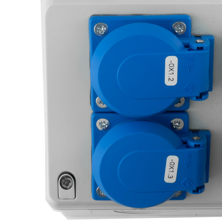 Stromverteiler 16A 2x230V CEE LS FI-Schalter Baustromverteiler Schuko Walther Werke 6920117