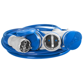 Dreifach-Verlängerungskabel 5m 250V 16A Schuko 3×2P+Z H07BQ-F 3×2,5 mm² IP44 W-01198