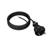 Anschlusskabel 5m mit geradem Stecker TYP E 230V 16A 2×1 mm² H05RR-F PP-21 Schwarz W-97191