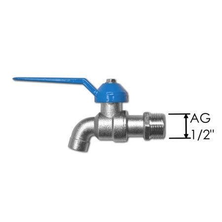 Auslaufkugelhahn 1/2" AG Auslaufhahn Kugelhahn Gartenhahn BRADAS GKK0612Z