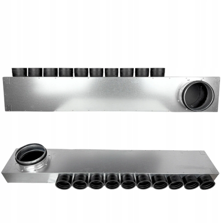 Lüftungsverteiler Verteilerkasten 10x75 Ø160 Wohnraumlüftung Luftverteiler E-KRRR-10x75/160-OC