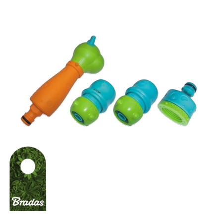 Bradas Bewässerungsset für Kinder BLACK LINE für 1/2" oder 5/8" Schlauch Multifunktionsdüse + Systemteile ECO-4540