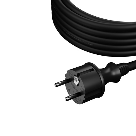 Anschlusskabel 10m IP44 mit geradem Stecker 250V 16A 3x2,5 mm² H05RR-F PP-40H Schwarz W-97537