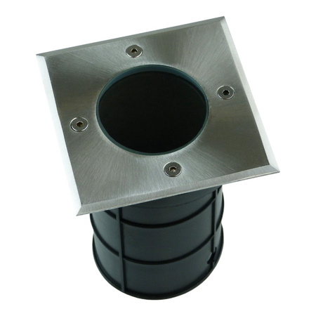 Bodeneinbaustrahler GU10 50W IP67 quadratisch chrom Bodenstrahler Bodeneinbauleuchte Ohne Birne ALFA-K GTV ON-ALFAKGU10-06