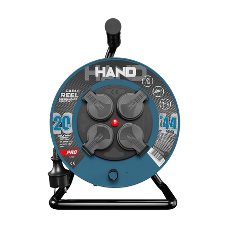Kabeltrommel HAND PRO 20 m 4x Steckdosen 230V IP44 H05RN-F 3x1,5 mm² W-96304