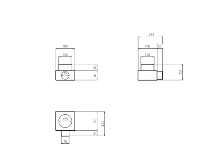 Lüftungsverteiler Verteilerkasten 1x75 Ø125 Wohnraumlüftung Luftverteiler E-KSR-1X75/125-OC-K