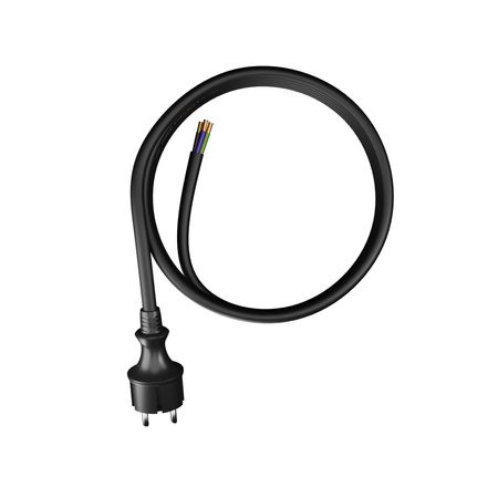 Anschlusskabel 4m IP44 mit geradem Stecker 250V 16A 3x2,5 mm² H05RR-F PP-40H Schwarz W-97277