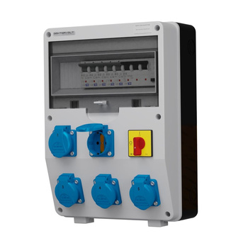 Stromverteiler DV-S/FI 5x230V Nockenschalter Baustromverteiler Doktorvolt® DV-1974-D