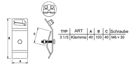 Blitz Dachrinnenverschraubung Erdung Galvanisch verzinkter Stahl Erdungsklemme Blitzschutz 3.1/S OC