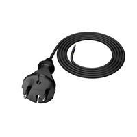 Anschlusskabel 1,5m mit geradem Stecker 230V 16A TYP E 2×1 mm² H05VV-F PP-21 Schwarz W-98336