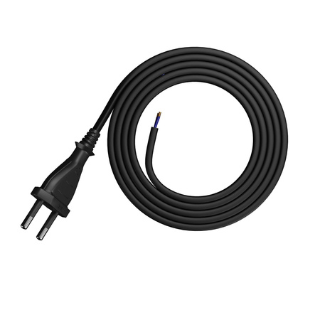 Anschlusskabel 1m mit Flachstecker 2×0,75 mm² OMY P Schwarz W-98464