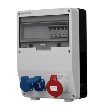 Gesicherter Baustromverteiler TD-S 32A 2x230V Steckdosen Mennekes Doktorvolt® DV-6954-F