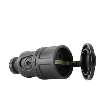 Schutzkontakt-Steckdose 230V Schuko 2P+Z IP44 16A mit Erdung schwarz W-89996