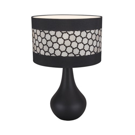 Tischlampe Keramik bei Nacht Lampe Keramik WANDA E14 schwarz 03804