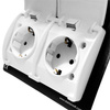 2-fach Steckdose Schuko IP44 Schukodose Doppelsteckdose mit Klappdeckel weiß 182-01-DRV