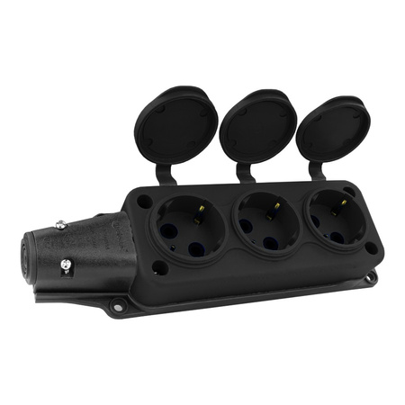 Steckdosenleiste Mehrfachsteckdose 3-fach Aussen Schuko schwarz 3101-308-0300