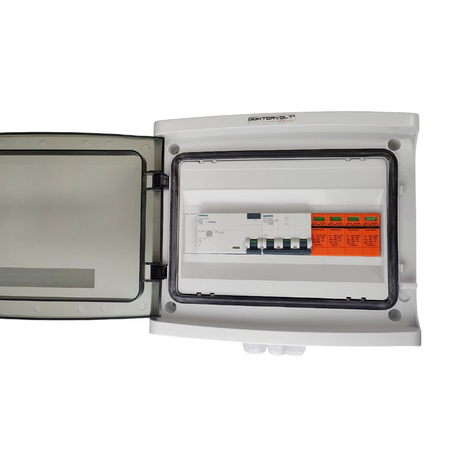 Doktorvolt Solar Anschlusskasten Photovoltaik AC SIEMENS 3P B10A 25A 300mA Überspannungsschutz T2 DV-0737-FOT