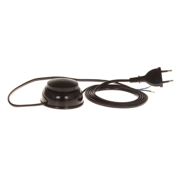 Anschlusskabel mit Fußschalter PWN-2 3m 2x0,75 mm² mit Flachstecker 250V 16A Schwarz W-10150