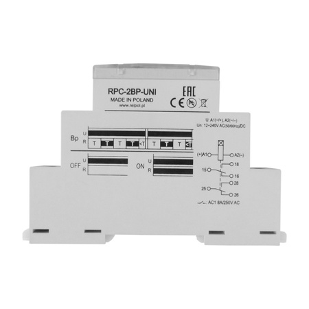 Zeitrelais m.1 Funktion 2P 12-240V Start und Reset Relais RPC-2BP-UNI Relpol 0721