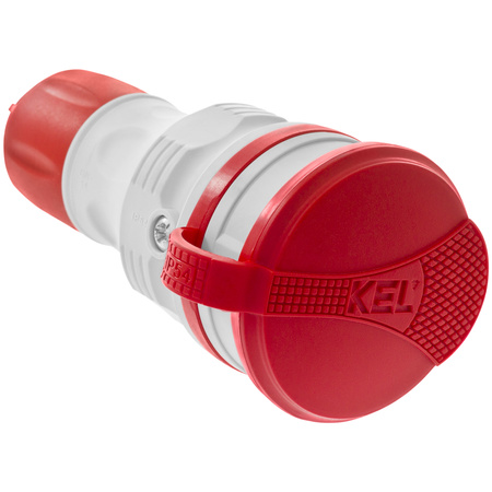 Tragbare zerlegbar Steckdose 230V Schuko IP44 mit Klappe Grau-Rot W-01147